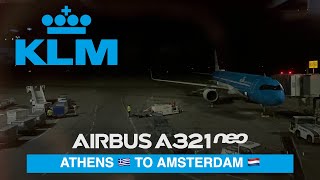 Trip Report KLM Royal Dutch Airlines Airbus A321neo Athens (ATH) to Amsterdam (AMS) Economy Class