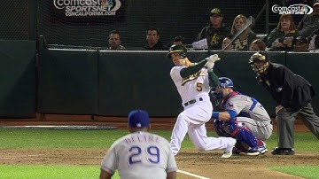 TEX@OAK: Smolinski ties the game with an RBI triple