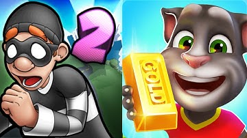 Robbery Bob 2 vs Talking Tom Gold Run Gameplay Android,ios Part 111