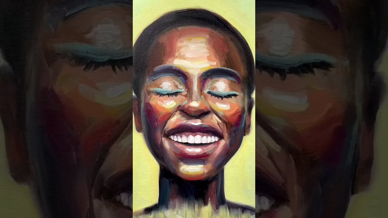 Портрет чудесной негритянки масляными красками