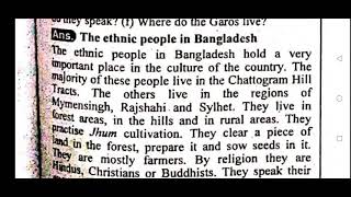 Paragraph on the ethnic people of Bangladesh