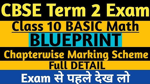 Class 10 Basic Math Blueprint & Marking Scheme for Board Exam 2022, Paper Pattern of Math Class 10