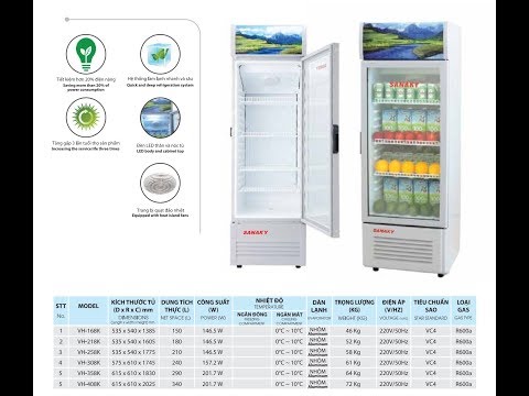 Tủ mát siêu thị || Tủ trưng bày || Tủ mát Sanaky VH-258K