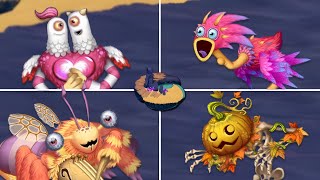 Wanderer Island Wave 4  All Monster Sounds  Animations my Singing Monsters Dawn Of Fire