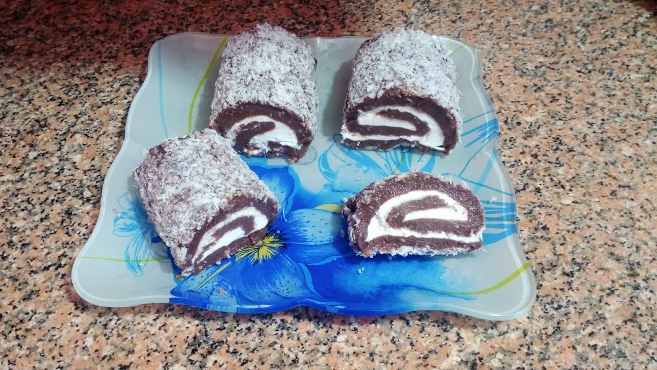 #حلويات_صيامي⁉️ سويسرول بدون بيض🥚ولا سمنة ولاذبدة🤗 بدون فرن👌تحفا😍سهل جدا 😍 #food #cooking #حلويات