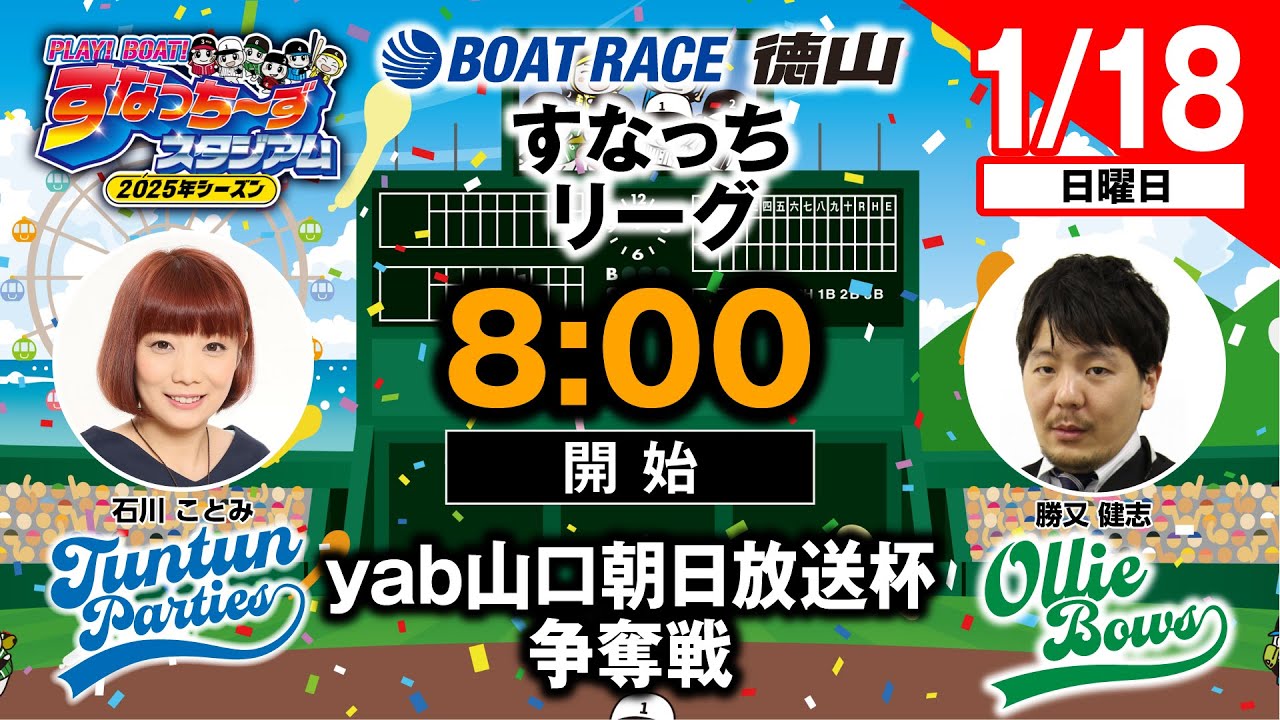 「PLAY!BOAT!すなっち〜ずスタジアム」yab山口朝日放送杯争奪戦  2日目（すなっちリーグ後期）