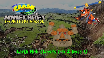 Crash Bandicoot: The Wrath Of Cortex in Minecraft Earth Hub (Levels 1-5 & Boss I)