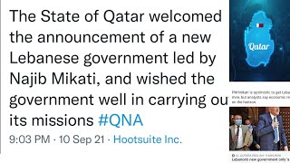 The State of Qatar welcomed the announcement of a new Lebanese govt