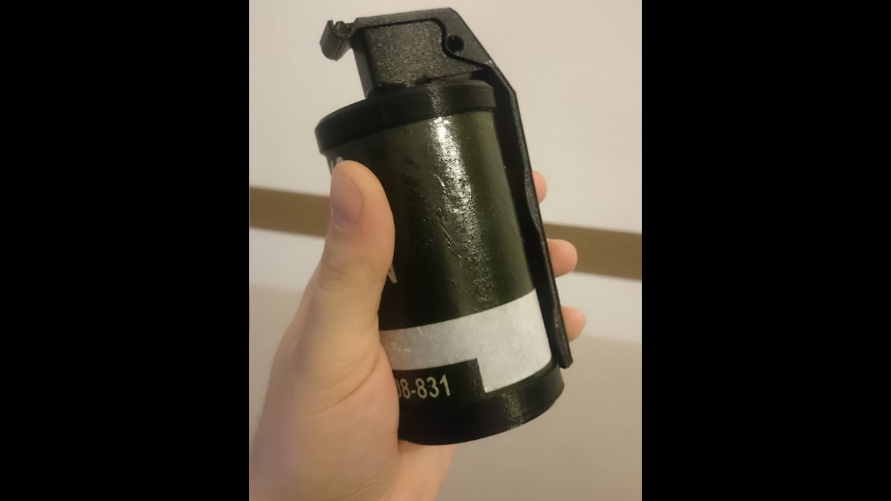Testing 3d Printed M18 Smoke Grenade Airsoft BB Container/Dispenser