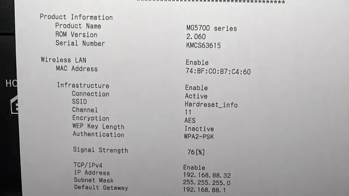 How to check IP on Canon MG5700 series / Pixma MG5750 IP check