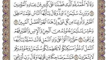 تلاوة سورة النمل من الآية 15 الى الآية 19