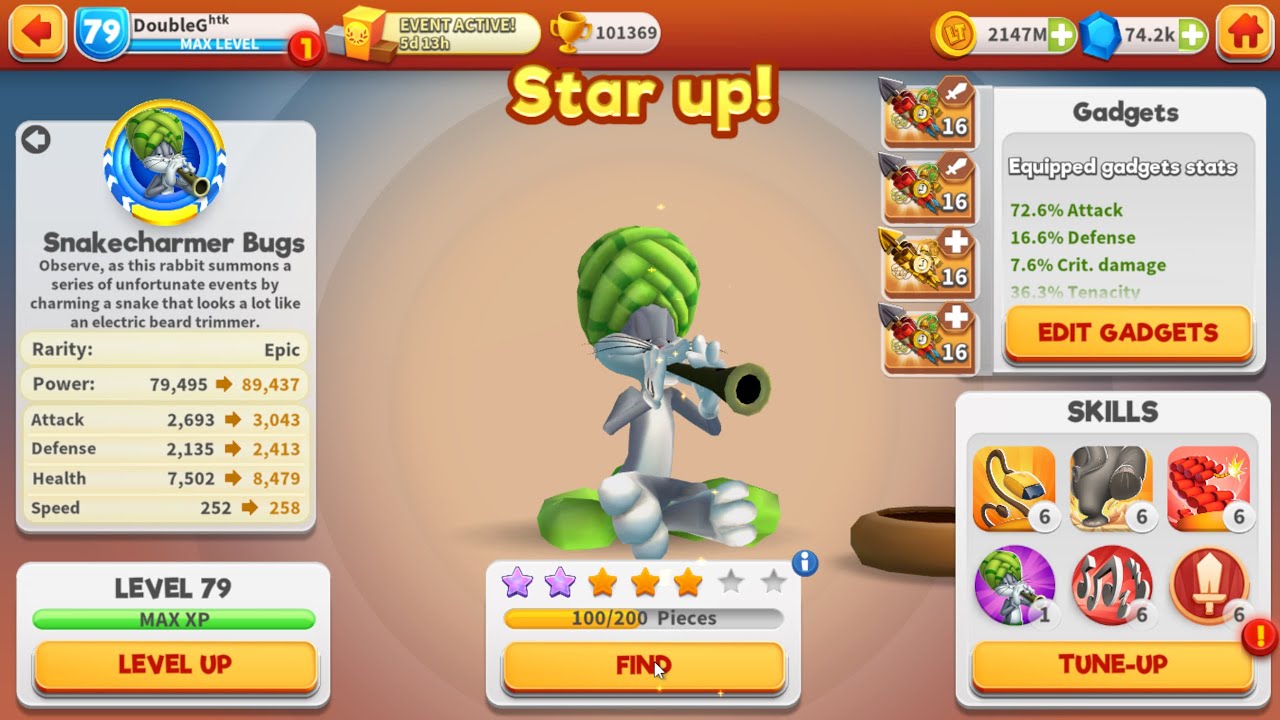 Snakecharmer Bugs: Day 2 - From 4- to 5-star & Dance of the Scales | Looney Tunes: World of Mayhem