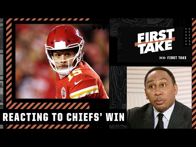 Stephen A. reacts to the Chiefs' WILD OT WIN over the Bills | First Take class=