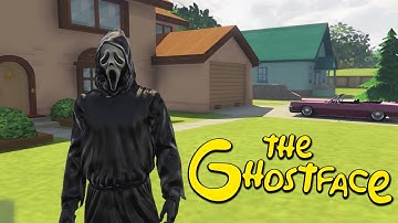 Ghostface Chasing The Simpsons in Hit & Run Springfield - GTA V MOD