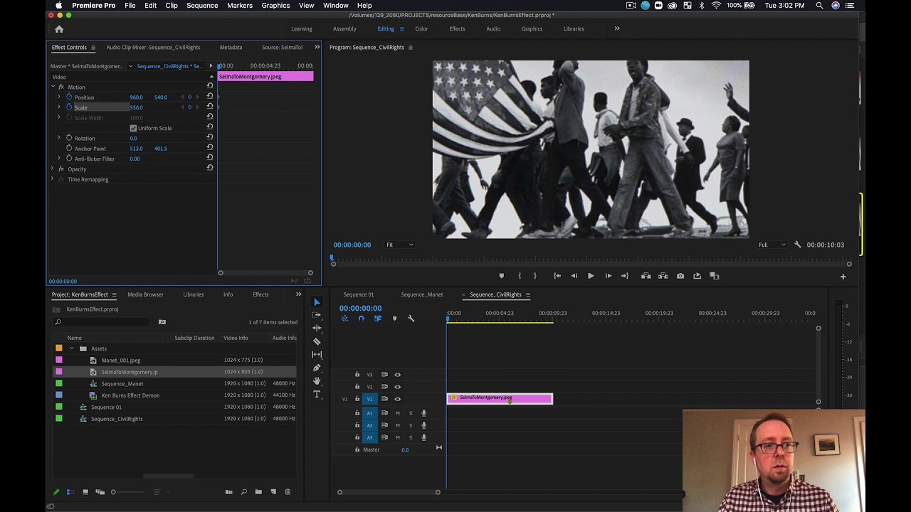 Animating images using the Ken Burns effect Premiere Pro YouTube