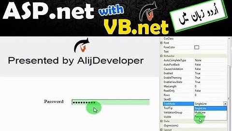 Password TextBox in ASP net website with VB net in Urdu Hindi