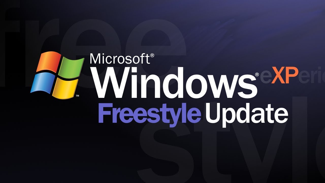 Windows XP Freestyle update. Windows experience Freestyle update logo.