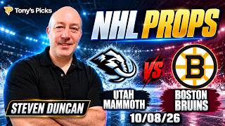 Utah Mammoth vs Boston Bruins 10/8/26 NHL Prop Picks