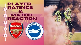 Match Reaction \& Arsenal player ratings Vs Brighton