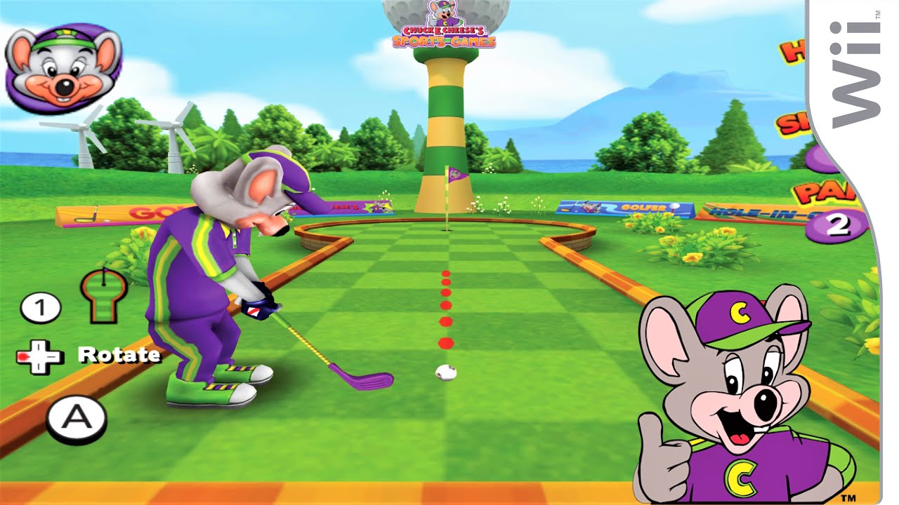Chuck E. Cheese's Sports Games | Mini Golf Game | 4K Wii Dolphin ...