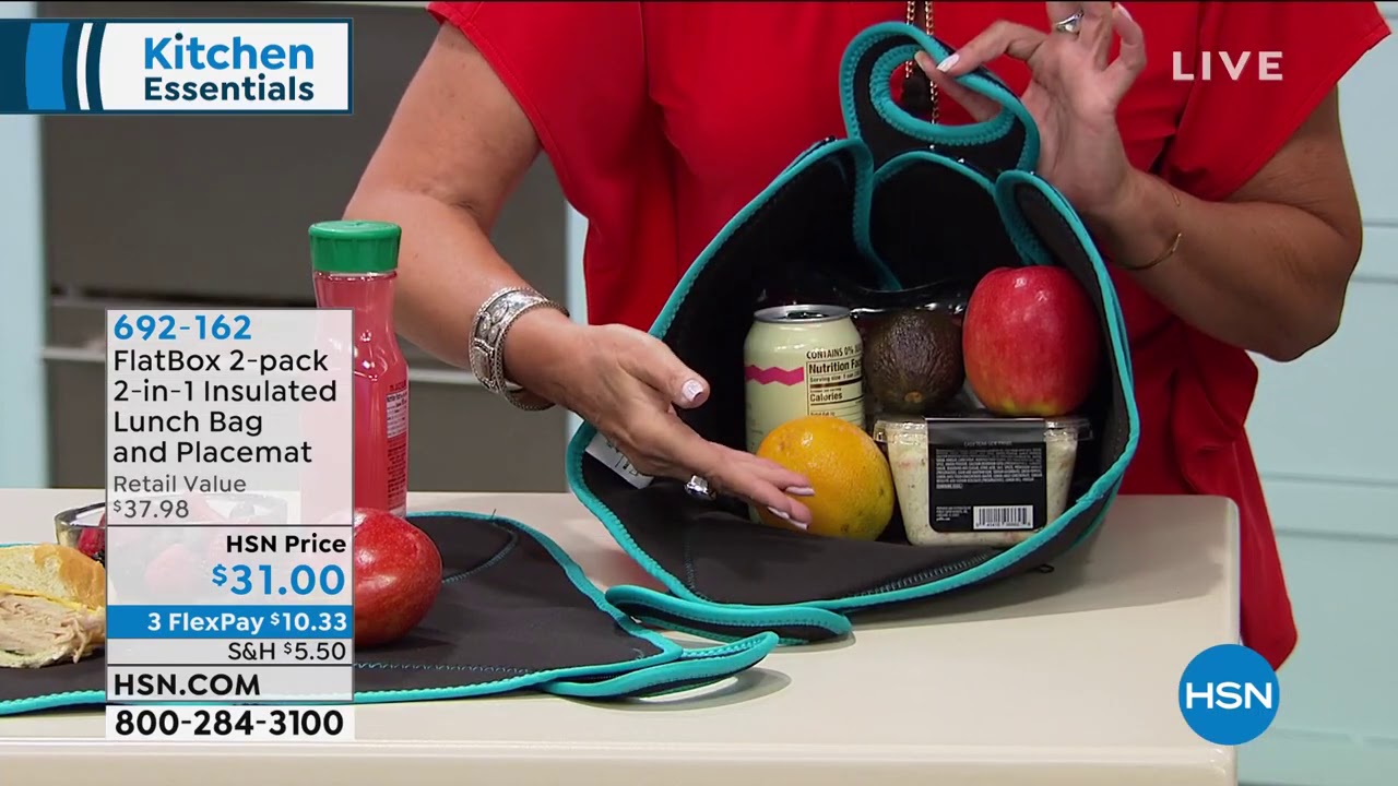 FlatBox 2pack 2in1 Insulated Lunch Bag and Placemat YouTube