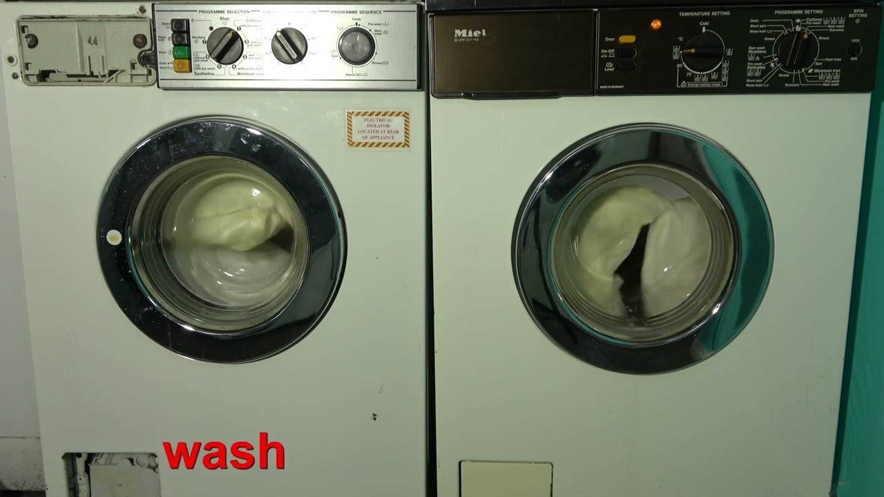 Wash Race - 1980's Miele Commercial vs. Domestic / cotton 95'c + pre wash
