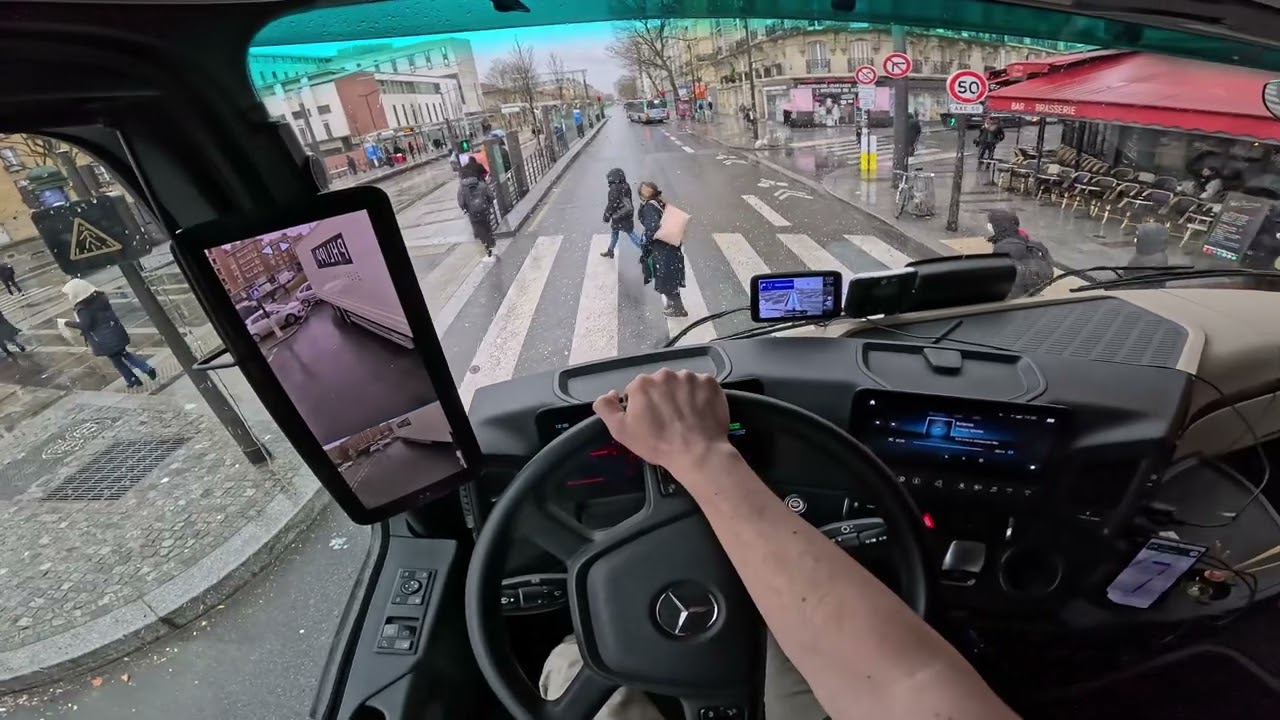 4K - Truck Driving POV #5 - Mercedes-Benz Actros - Road to Paris - Part 2