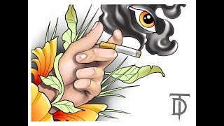 Tattoo Sketch IPAD PRO - процесс создания эскиза на IPad PRO screenshot 5
