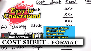 [#1] Introduction to Cost Accounting  - COST SHEET with FORMAT | Simple tutorial || by kauserwise