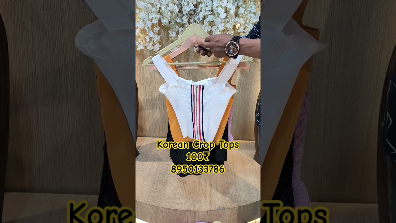 korean Crop Tops 100₹ Only wholesale 8950133786 #export #surplus #delhi #brand #clothes #korean