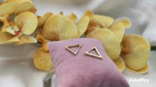 Ruhi Collection Gold Triangle Hoop Earrings