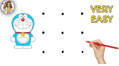3X3 dots turn into doremon Drawing // Easy doraemon Drawing