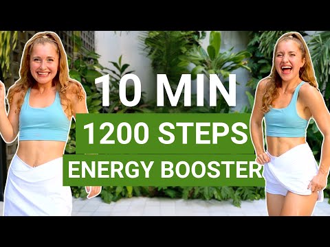 10 Min 1200 Steps Workout — Fun walking dance workout, cardio energy booster for good mood, at home — indoor walking workout video