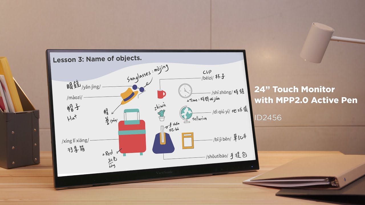 ViewSonic ID2456 Touch Monitor  24 Touch Monitor with MPP20 Active Pen