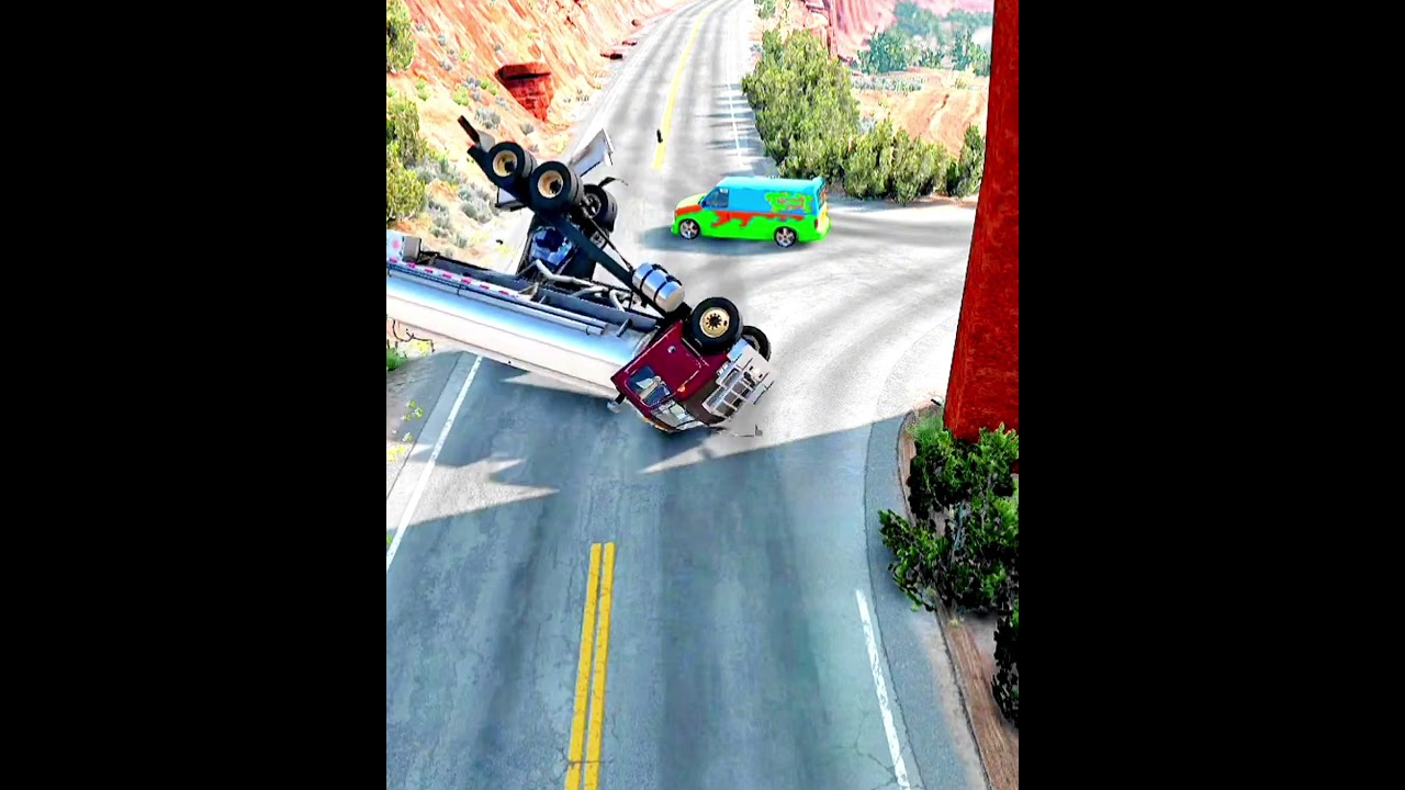 BeamNG. Drive U Turn Crash #shorts