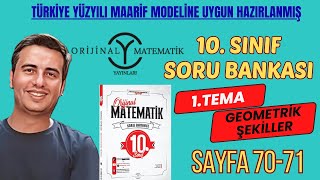 Tema-1 Geometri̇k Şeki̇ller Sayfa 70-71 Ori̇ji̇nal Yayinlari 10. Sinif Matemati̇k Soru Bankasi