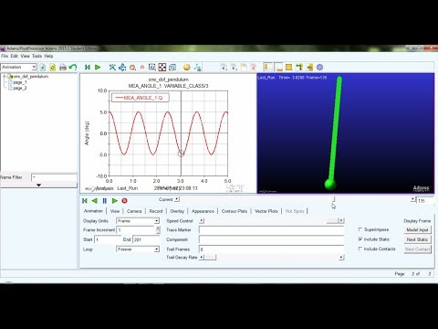 ADAMS/View - Tutorial on One Degree of Freedom Pendulum - Simple Motion Analysis