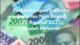 Perkembangan Indikator Stabilitas Nilai Rupiah (22 Agustus 2025); Rupiah Melemah