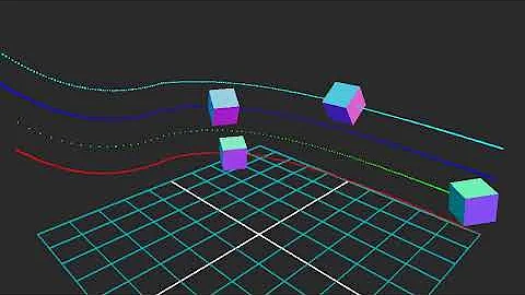 Quadratic Bezier curve3 - threejs demo