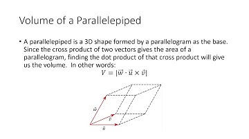 MCV4U - 7.6 - Applications of the Dot Product and Cross Product
