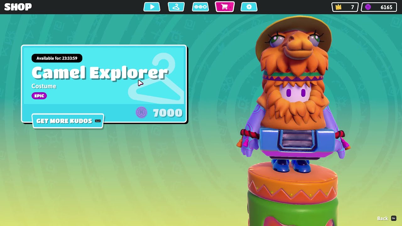 Camel Explorer Costume & Veggies NickName Are In Fall Guys