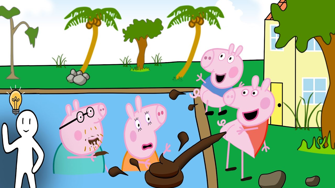 Peppa Y George Se Hace Caca En La Piscina De Papa Cerdido