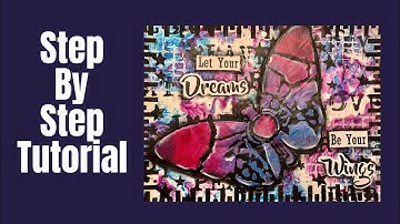 Step by Step Art Journal Tutorial- 3 Stencil Techniques on One Page