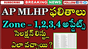 AP MLHP Jobs Zone Wise Selection Lists Latest Updates | AP MLHP Selection Lists | AP MLHP Results