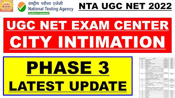 Ugc net exam phase 3 city intimation Latest update |study bharat #studybharat #Amanvohra #9888523440