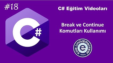 C# Eğitim Videoları 18 - Break ve Continue Komutları Kullanımı
