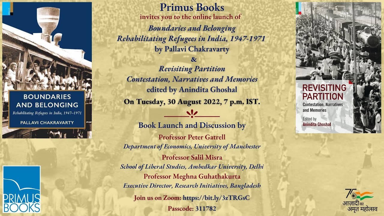 Virtual Launch of Two New Books on India's Partition and Refugee Related Issues