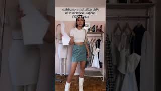 Making my own Leather Skirt #Shorts