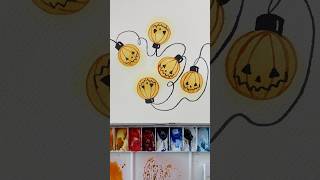 Pumpkin watercolor painting 🎃 #watercolortutorial #watercolor #halloweencraft #halloweenart