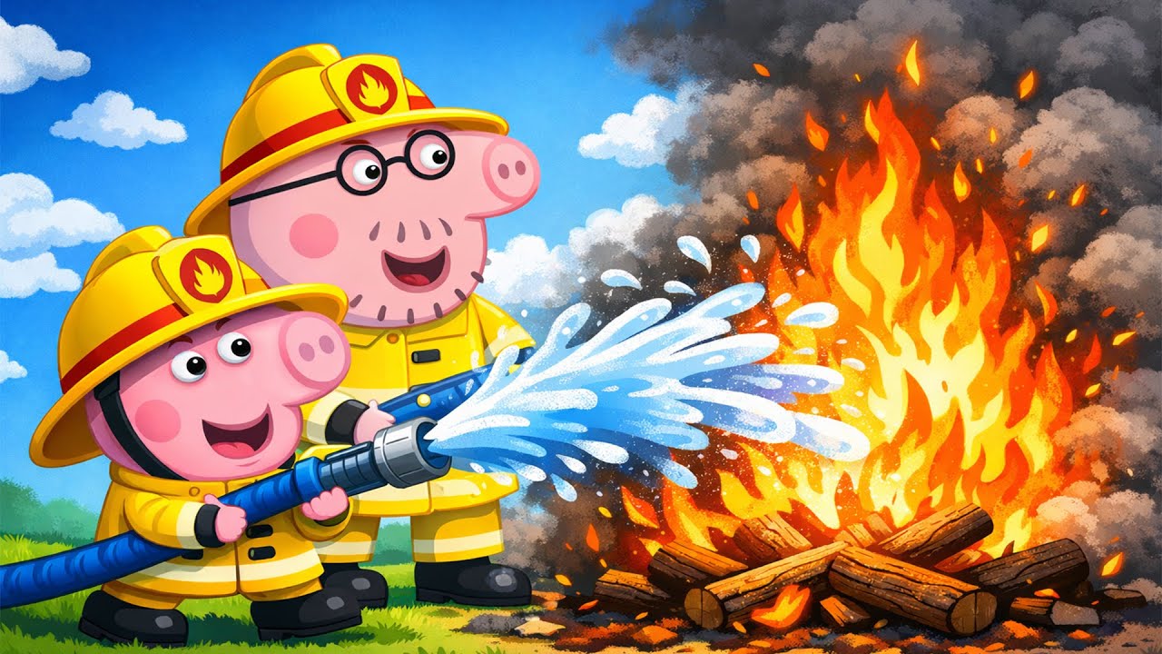 Peppa Pig and Dad Fight the Fire Together! 🚒🔥 | Peppa Pig Funny Animation